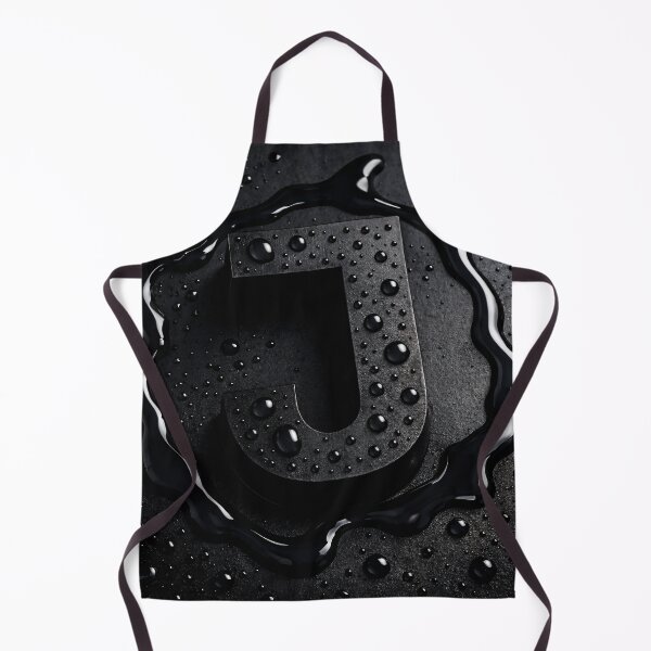 Item preview, Black Letter J Monogram – Glossy Water Droplets Dark Minimal 3D Initial designed and sold by Kaleidoscope Print.