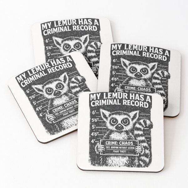 Item preview, My Lemur Has A Criminal Record Lemur Primate Wildlife Animal Lover designed and sold by Pawsome Quotes.