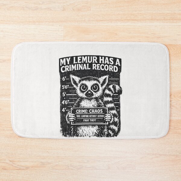 Item preview, My Lemur Has A Criminal Record Lemur Primate Wildlife Animal Lover designed and sold by Pawsome Quotes.