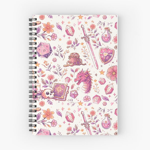 Item preview, DND RPG  pink floral seamless pattern for d&d girl adventurers designed and sold by DungeonAtelier.
