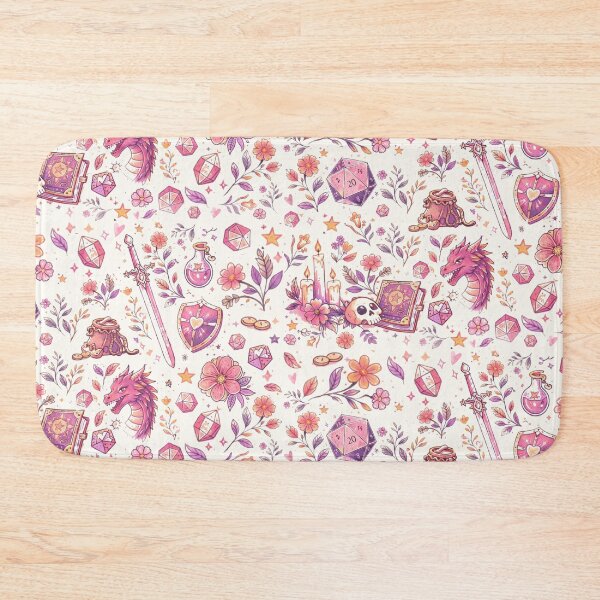 Item preview, DND RPG  pink floral seamless pattern for d&d girl adventurers designed and sold by DungeonAtelier.