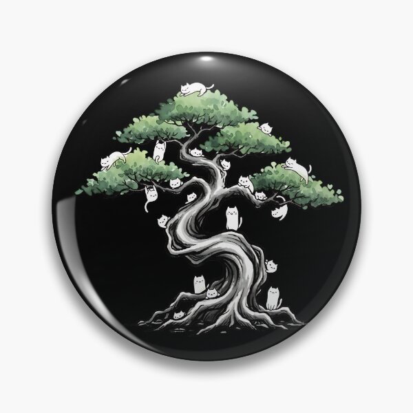 Item preview, Bonsai Tree Cat designed and sold by ZenSpiritArt.