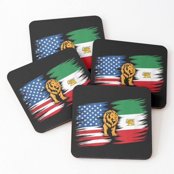Item preview, USA Iran Flag Lion Freedom Symbol Patriotic Political Graphic Design designed and sold by Gargamal.