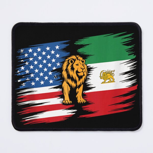 Item preview, USA Iran Flag Lion Freedom Symbol Patriotic Political Graphic Design designed and sold by Gargamal.
