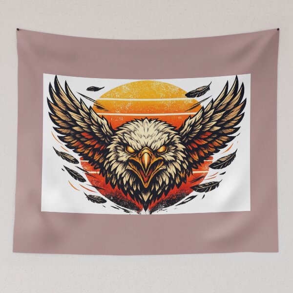 Item preview, Fierce Eagle Head Retro Sunset Vintage Style T-Shirt | Powerful Eagle Graphic Tee designed and sold by KalaPXL.