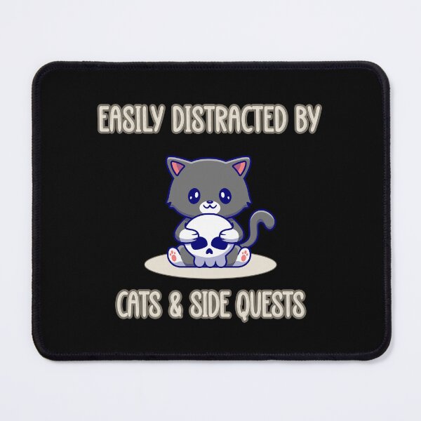 Item preview, Easily Distracted by Cats and Side Quests - Grey Skull Gaming D&D designed and sold by KatandChase.