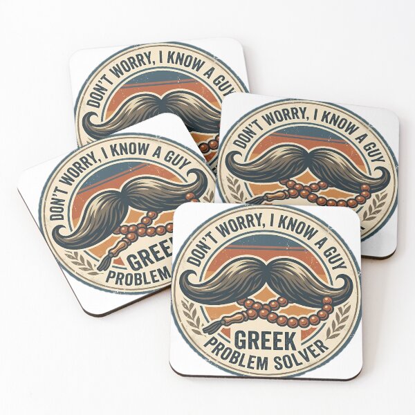 Item preview, Vintage Greek Mustache - "Don't Worry, I Know A Guy" designed and sold by GreekVibesOnly.
