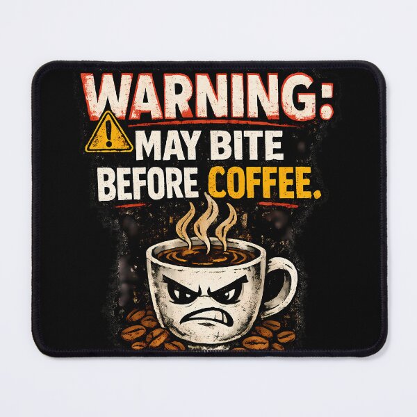 Item preview, Warning May Bite Before Coffee designed and sold by meshhead.