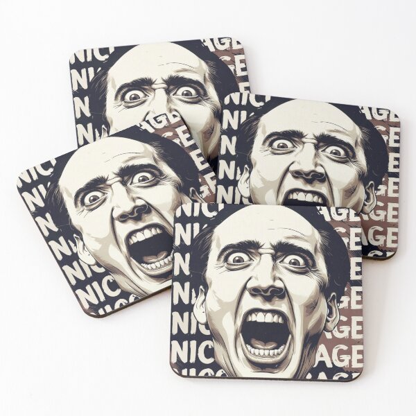 Item preview, Funny Cage Meme Parody Graphic Print designed and sold by MaxLevelMerch.