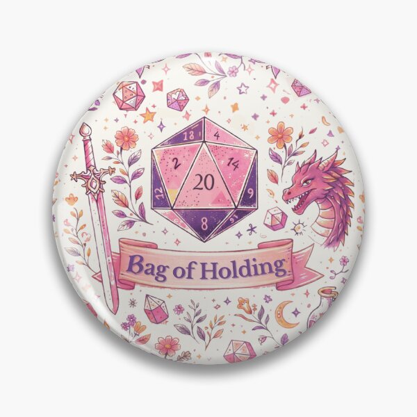 Item preview, BAG OF HOLDING: cute and girly pink dungeons and dragons rpg doodles designed and sold by DungeonAtelier.