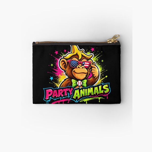 Item preview, Party Animals Funny Monkey With USA Sunglasses Neon Art designed and sold by Nannythenimfa.