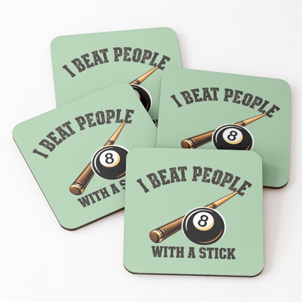 Item preview, I Beat People With A Stick Funny Pool League Billiard Humor designed and sold by Zayavca.
