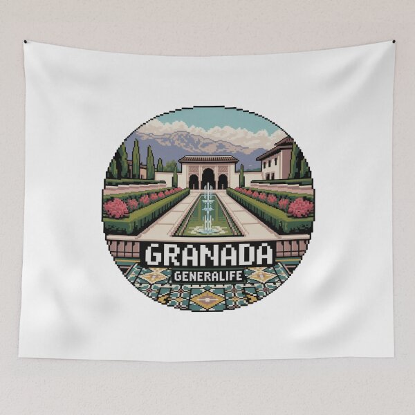 Item preview, Granada España Pixel Art: Generalife Gardens designed and sold by CircinusStore.