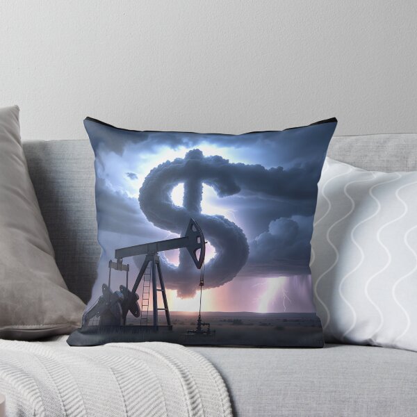 Item preview, Oil Money Storm - Surreal Pumpjack and Dollar Cloud Lightning designed and sold by ZlodziejkaKiwi.