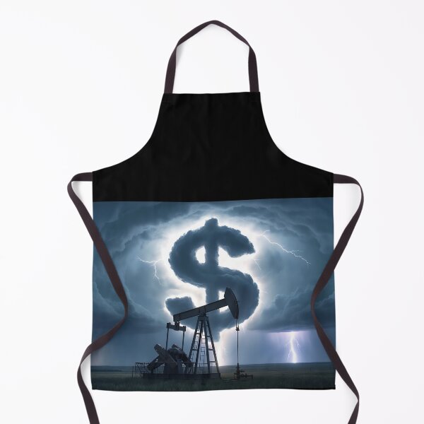 Item preview, Oil Money Storm - Surreal Pumpjack and Dollar Cloud Lightning designed and sold by ZlodziejkaKiwi.