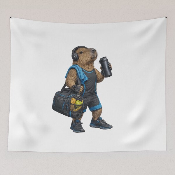 Item preview, Entrenamiento de carpincho en el gimnasio Diseño para amantes del fitness designed and sold by HubCreates.