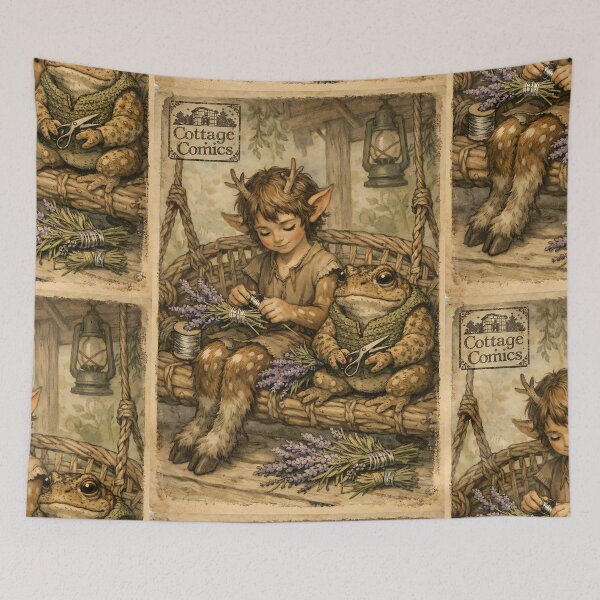 Item preview, The Faun’s Herb-Binding Porch - Magical Cottagecore designed and sold by bapupa.