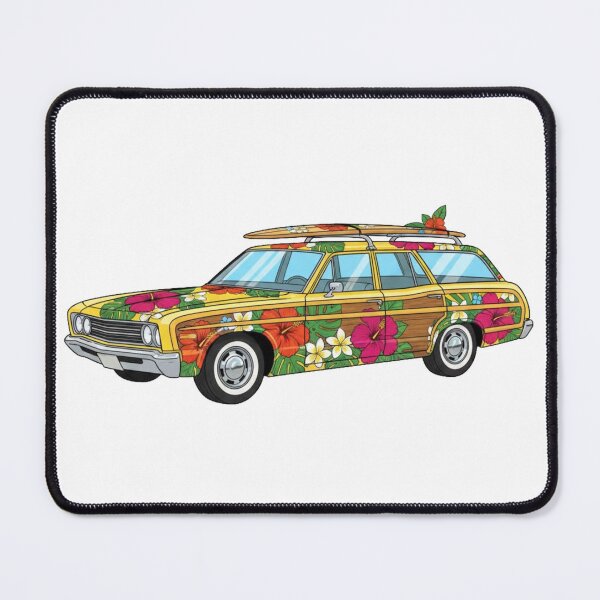 Item preview, Retro Hawaiian Surf Wagon - Vintage Yellow Floral designed and sold by octozap.