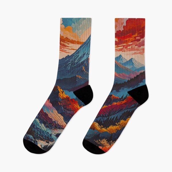 Item preview, Colourful mountain scenery designed and sold by LeatherSock.