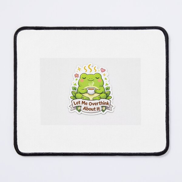 Item preview, Let Me Overthink About It Cute Frog Sticker | Funny Introvert Frog Aesthetic designed and sold by Humpty143.