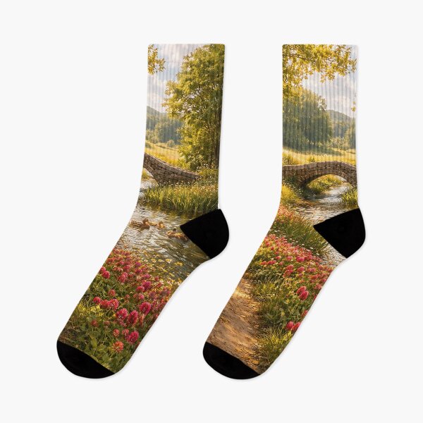 Item preview, Clover-Path to the Brook - Pastoral Cottagecore designed and sold by bapupa.