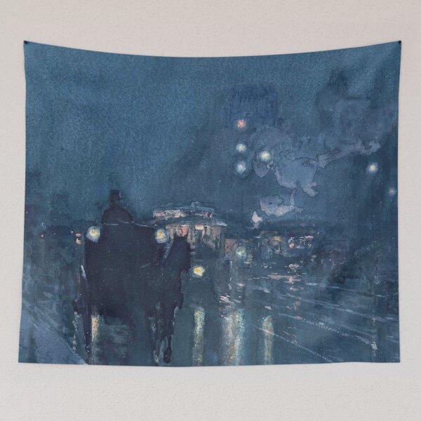 Item preview, Frederick Childe Hassam Nocturne, Railway Crossing, Chicago designed and sold by Vintage Designs +.