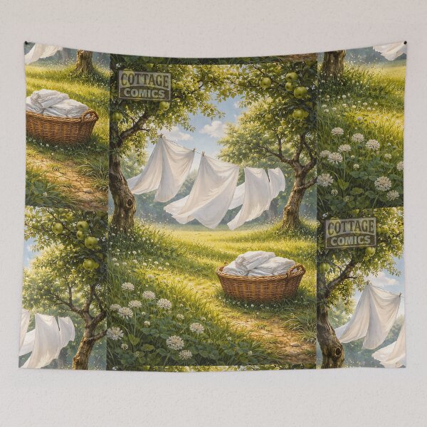 Item preview, Laundry Day in the Orchard - Pastoral Cottagecore designed and sold by bapupa.