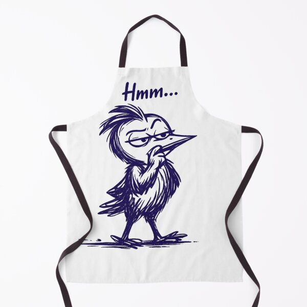 Item preview, Chipy the Bird – Hmm… | Funny Thinking Bird Cartoon designed and sold by InnerwayStudio.