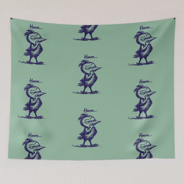 Item preview, Chipy the Bird – Hmm… | Funny Thinking Bird Cartoon designed and sold by InnerwayStudio.