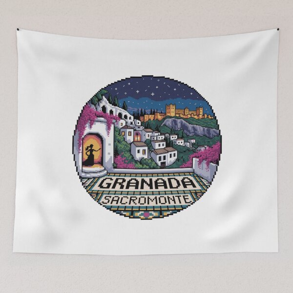 Item preview, Granada España Pixel Art: Sacromonte Night View designed and sold by CircinusStore.