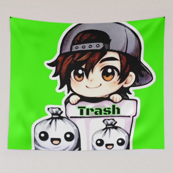 Item preview, “Sorry I’m Trash” Chibi (Green) designed and sold by IsotonicLunarCat.