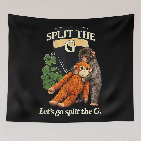 Artikelvorschau, Split The G Lustiger Affe Bier trinkender St. Patrick's Day Humor entworfen und verkauft von HuserPiri.