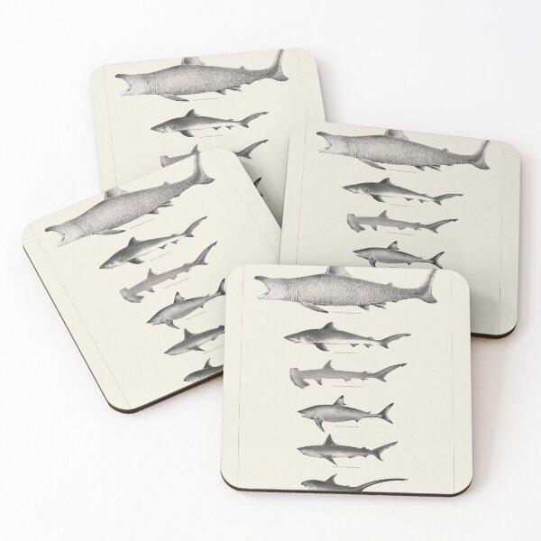 Item preview, Vintage antique Sharks fish species poster art pinup designed and sold by Vintage Designs +.