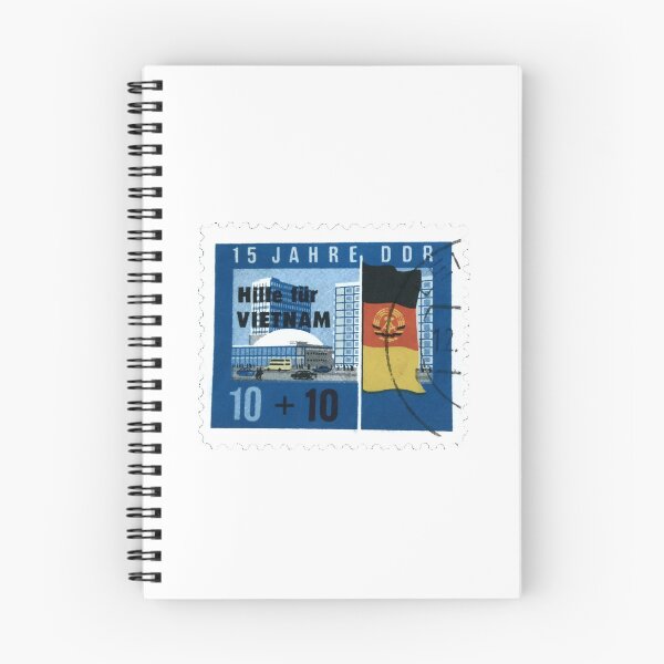 Item preview, Vietnam 15 Jahre DDR Blue Vintage Postage Stamp designed and sold by red-amber65.