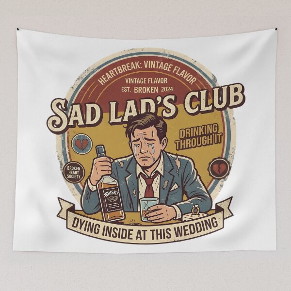 Item preview, Sad Lads Club Vintage Heartbreak Drinking designed and sold by SoulenCify.