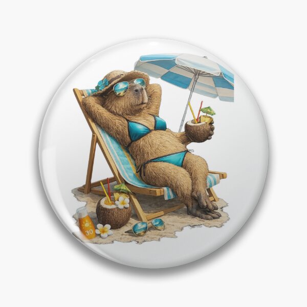 Artikelvorschau, Entspannender Strandurlaub mit Capybara – Lustiges Sommertier entworfen und verkauft von HubCreates.