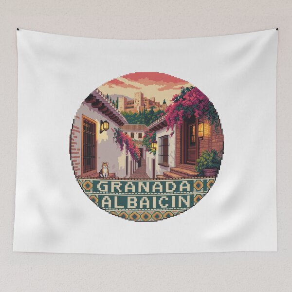 Item preview, Granada España Pixel Art: Albaicín Andalusian Scene designed and sold by CircinusStore.