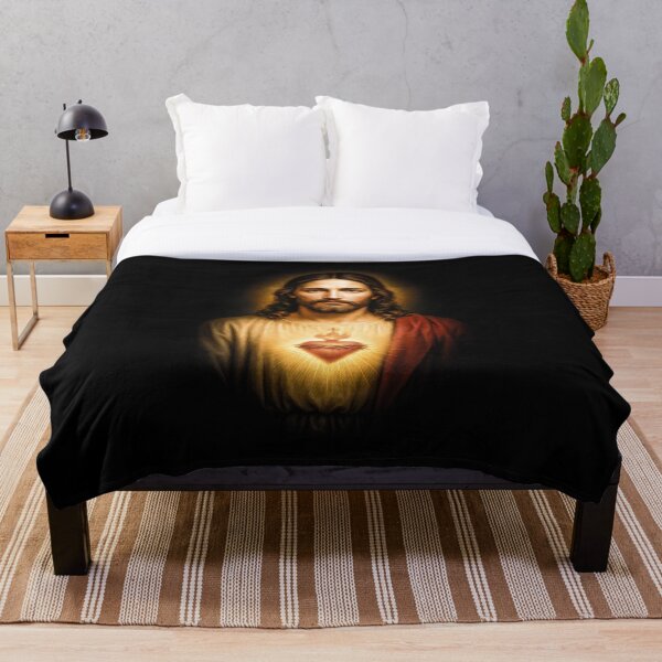Aperçu de l'œuvre T-shirt Sacré-Cœur Jésus — Foi chrétienne créée et vendue par PSYNOVA.