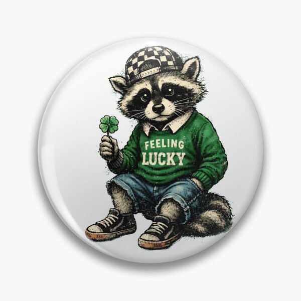Item preview, Feeling Lucky Raccoon St. Patrick's Day  Retro Irish St Paddy Kid Boy Design  designed and sold by rim-95.