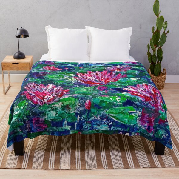 Item preview, Water Lilies Impasto Painting designed and sold by shantilovesart.