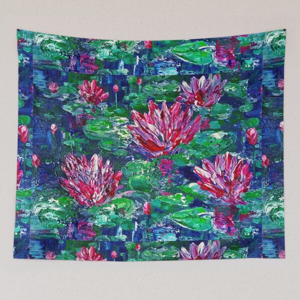 Item preview, Water Lilies Impasto Painting  designed and sold by shantilovesart.