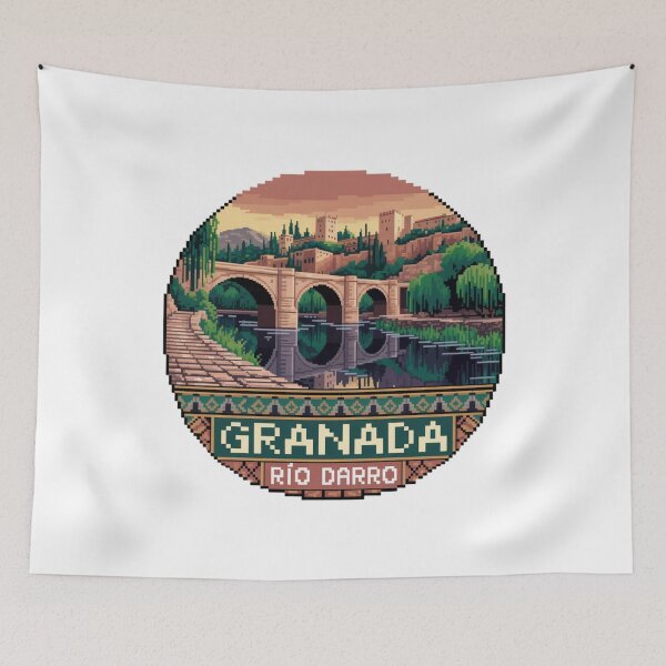Item preview, Granada España Pixel Art: Río Darro Bridge designed and sold by CircinusStore.