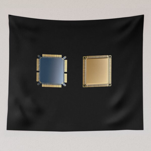 Item preview, Luxury Tech CPU Processors - Modern Gold and Navy Chip Art designed and sold by DraftDose.