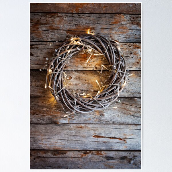 Item preview, Rustic Twig Wreath with Warm Fairy Lights designed and sold by katifinell.
