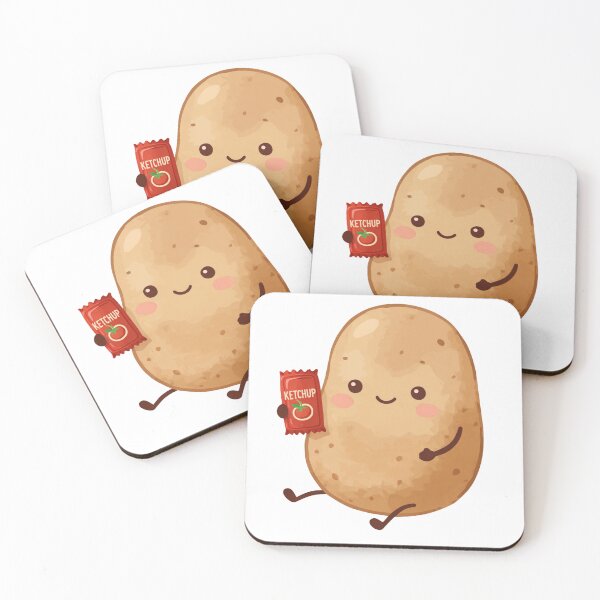 Item preview, Cute Potato with Ketchup - Funny Food Mascot Illustration designed and sold by TTStudio.