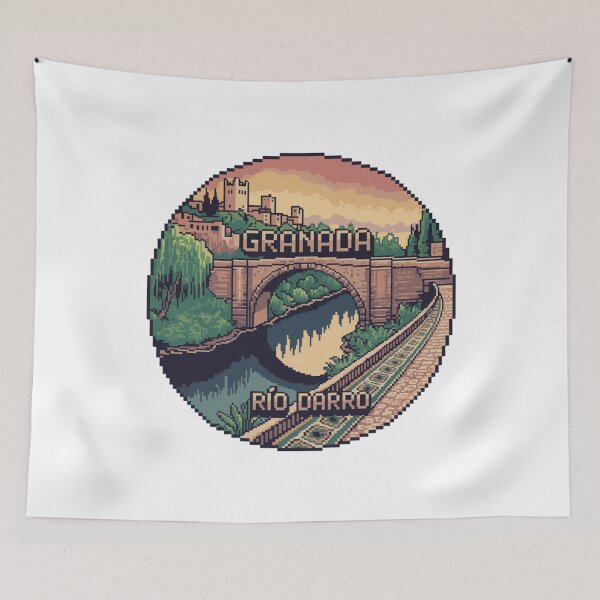 Item preview, Granada España Pixel Art: Río Darro Bridge designed and sold by CircinusStore.
