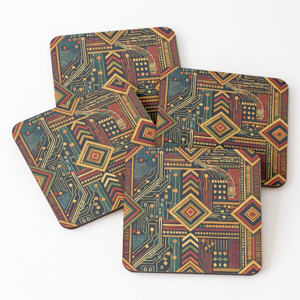 Item preview, Cyber Diamond Tribal - Circuit Board Geometric Pattern designed and sold by ZlodziejkaKiwi.