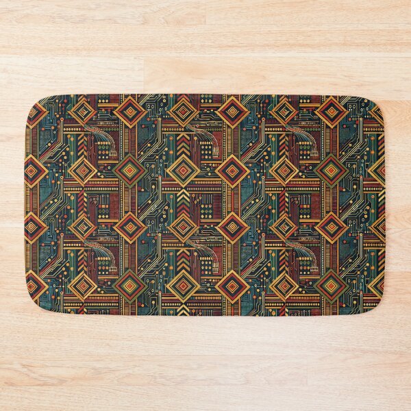 Item preview, Cyber Diamond Tribal - Circuit Board Geometric Pattern designed and sold by ZlodziejkaKiwi.