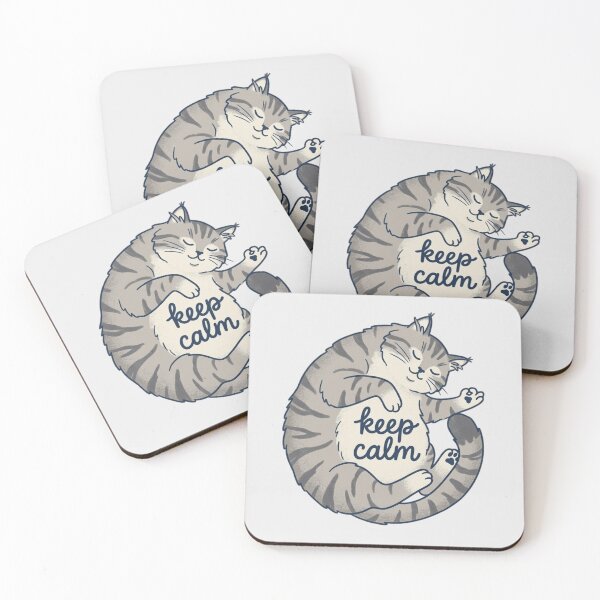 Item preview, Keep Calm Cat Illustration – Cute Sleeping Cat Relaxation Design designed and sold by SunnyIris.