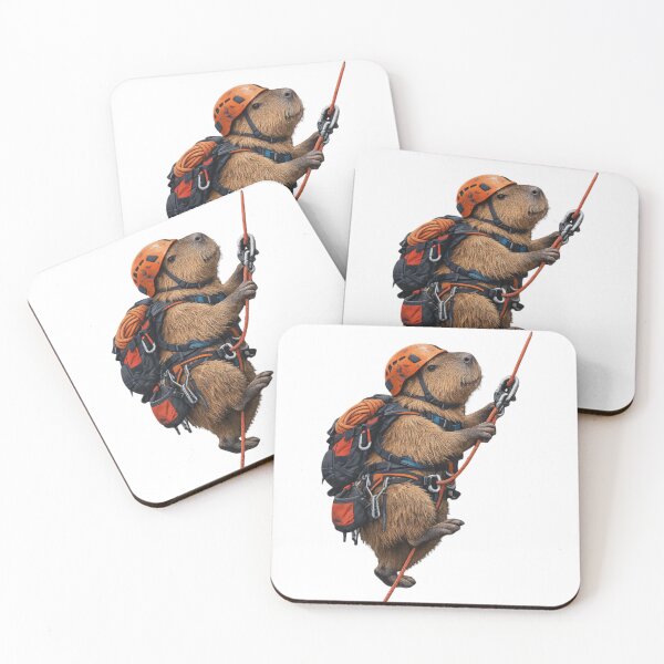 Item preview, Climbing Capybara – Funny Mountain Climber Capybara with Rope and Gear designed and sold by HubCreates.